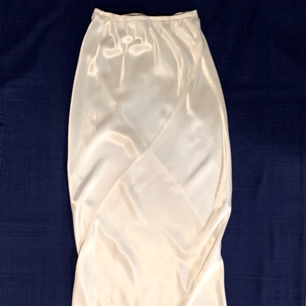 Vintage, made in England, “Out of Xile” brand satin maxi skirt